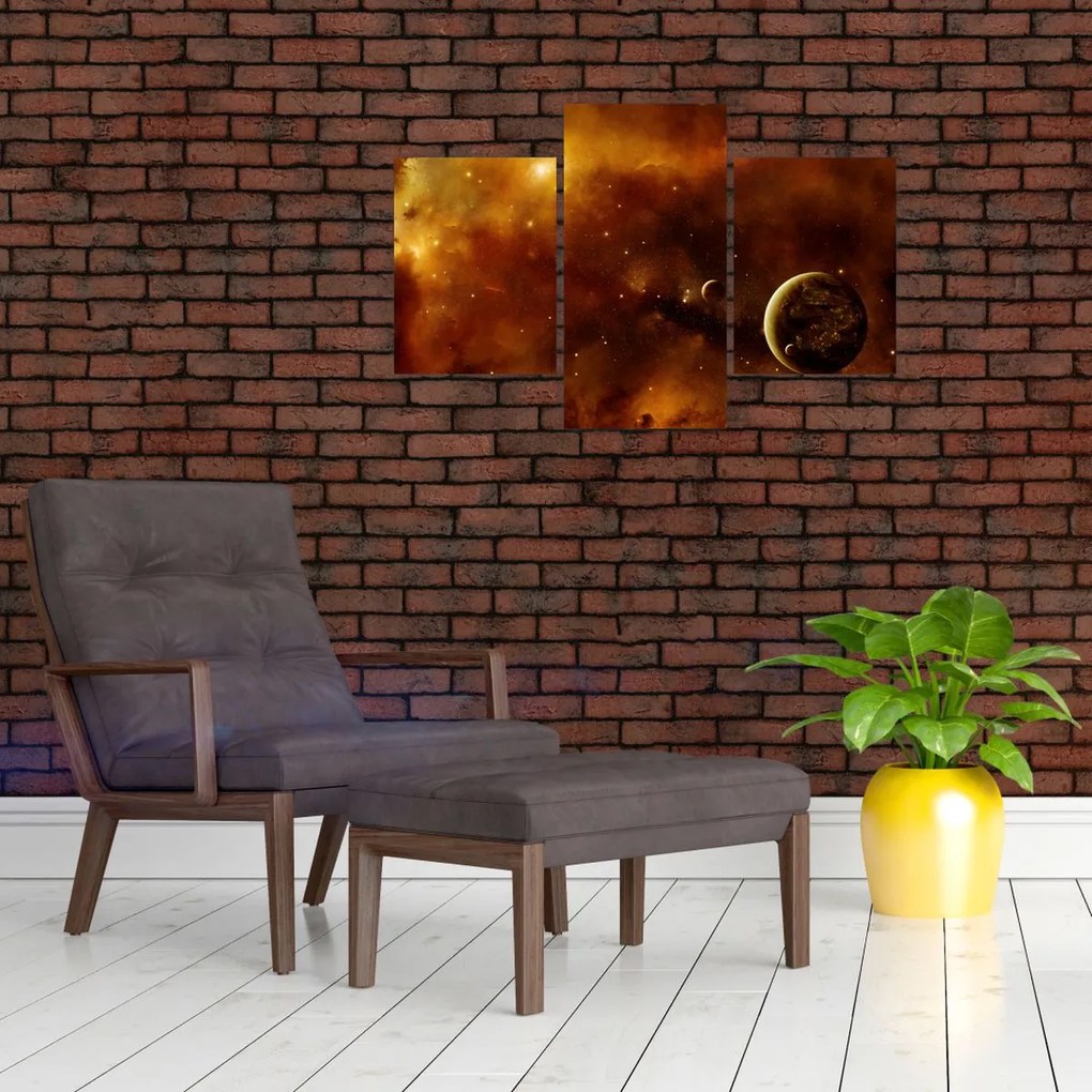 Tablou - Planete cu nebuloasă (90x60 cm)