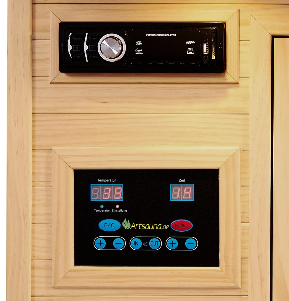 Infračervená sauna/ tepelná kabína Oslo s triplexným vykurovacím systémom a drevom Hemlock