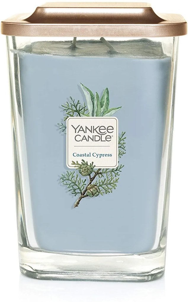 Yankee Candle albastre parfumata lumanare Elevation Coastal Cypress pătrata mare 2 fitile