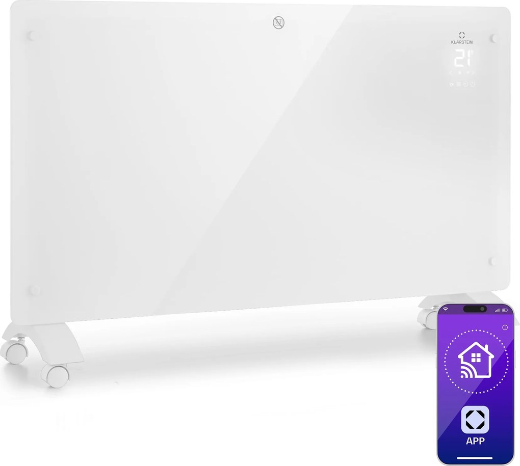 Klarstein Bansin Crystal Smart, radiator cu convector, 2500 W, 5 - 50 °C, control prin aplicație