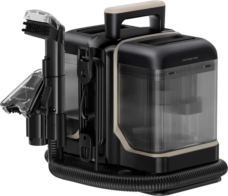 La mâna a doua: Aspirator cu spalare pentru covoare si tapiterie Dreame N10, 450 W, 12000 Pa, 1,6/0,75 L, Cu apa caldă pana la 60°C, Autocuratare, Negru