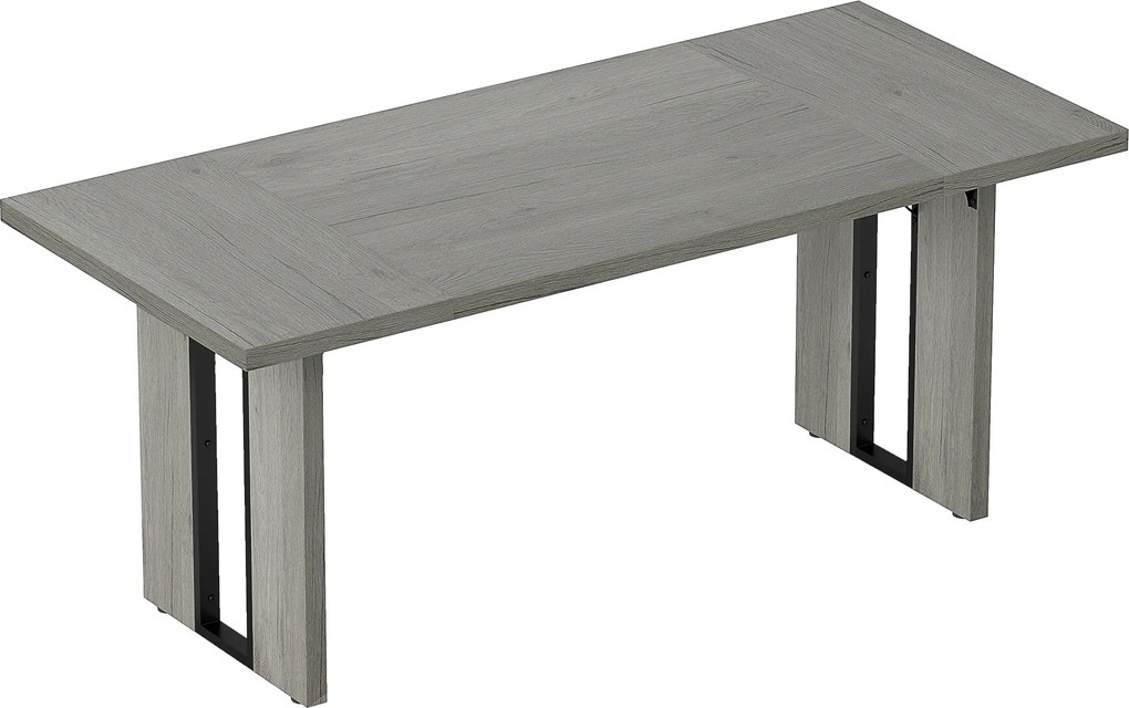 HOMCOM Masă de bucătărie în stil industrial pentru maxim 8 persoane Gri | Aosom Romania