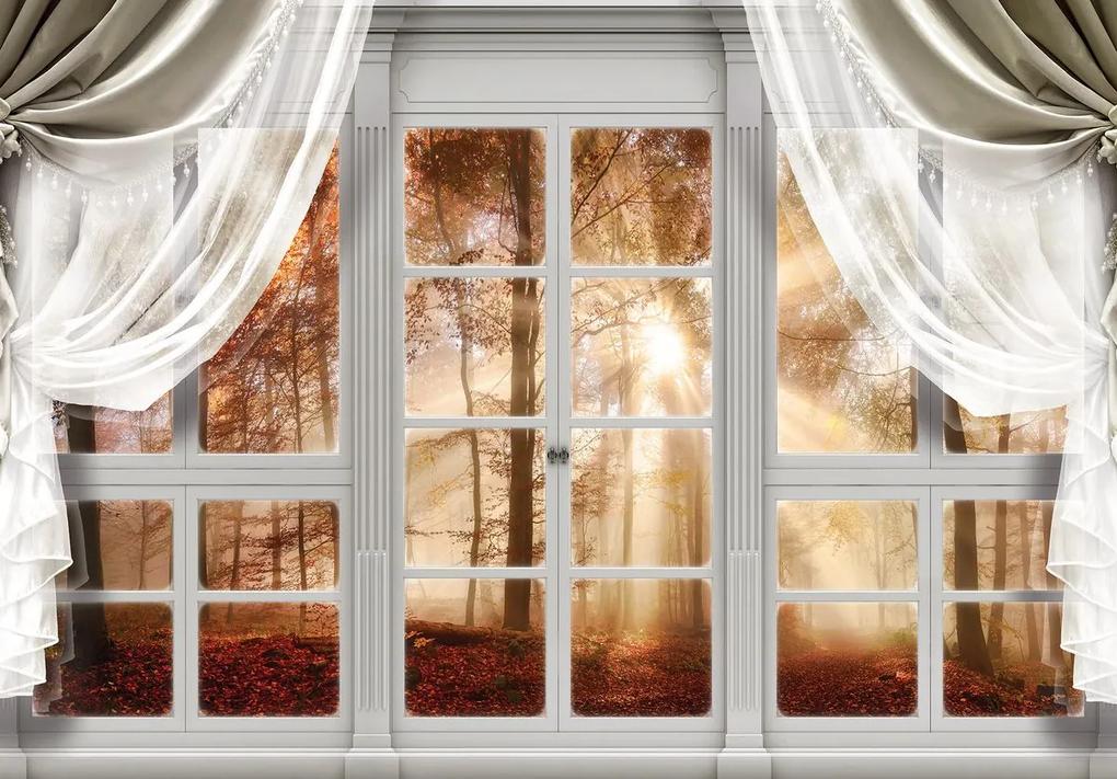 Fototapet - privire din geam spre pădure (152,5x104 cm), în 8 de alte dimensiuni noi