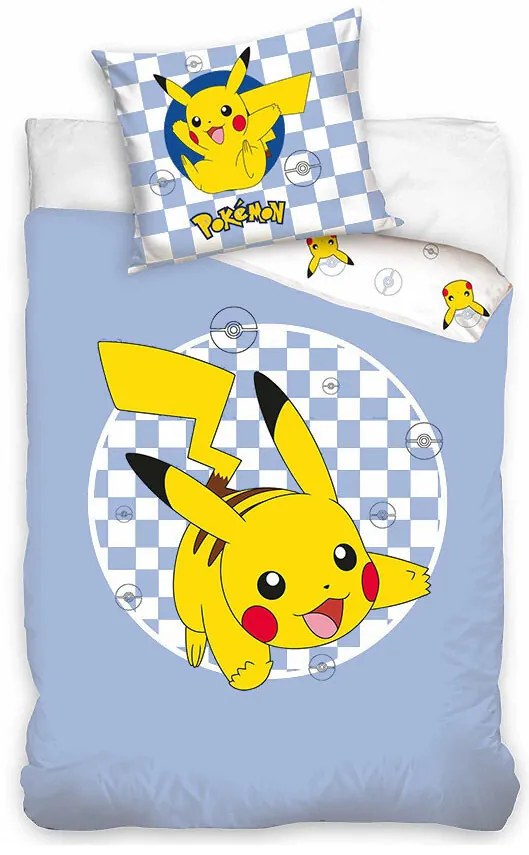 Pokémon Checkered set de lenjerie de pat 140×200cm, 70×90 cm