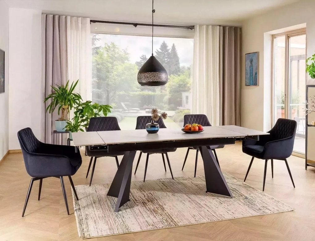 Scaun rotativ Marlo velvet gri/negru Blu14
