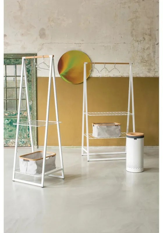 Cos de rufe Brabantia 90300239, 35 L, Capac din pluta, Umplere fara deschidere, Gauri ventilatie, Alb