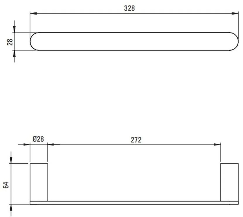 Suport prosop baie Deante Round, 300 mm, crom lucios Crom lucios