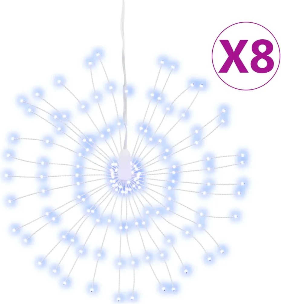 vidaXL Lumini stelare de Crăciun 140 LED-uri, 8 buc., alb rece, 17 cm