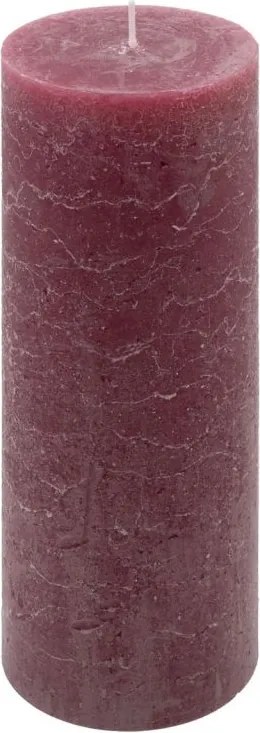 Set de lumânări rustice, 20 cm, Ø 7,5 cm, burgundy, 6 buc