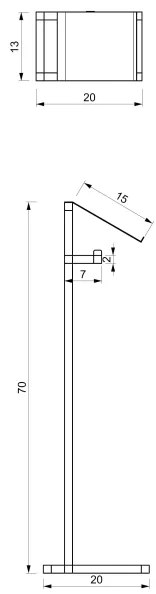 Suport de hârtie igienică 71x20 cm negru