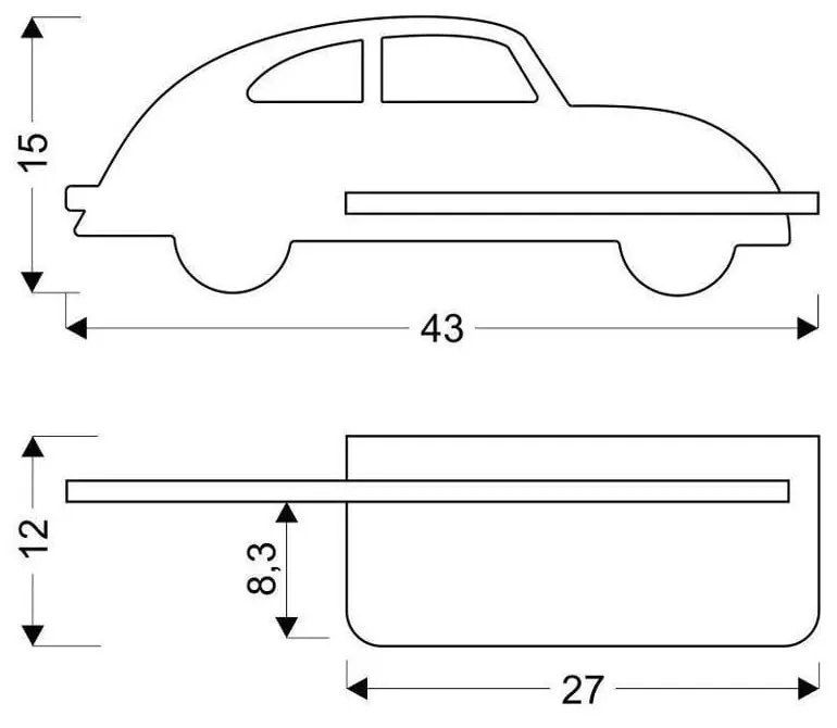 Corp de iluminat pentru copii gri Car – Candellux Lighting