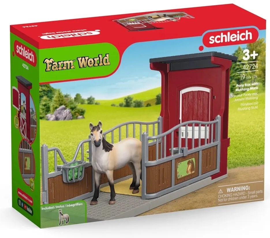 Cutie pentru ponei cu iapă mustang Schleich 42724