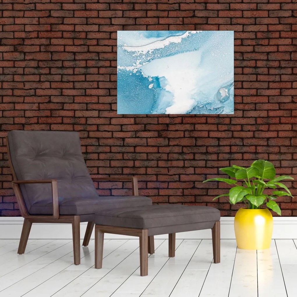 Tablou pe sticlă - Decor albastru (70x50 cm)