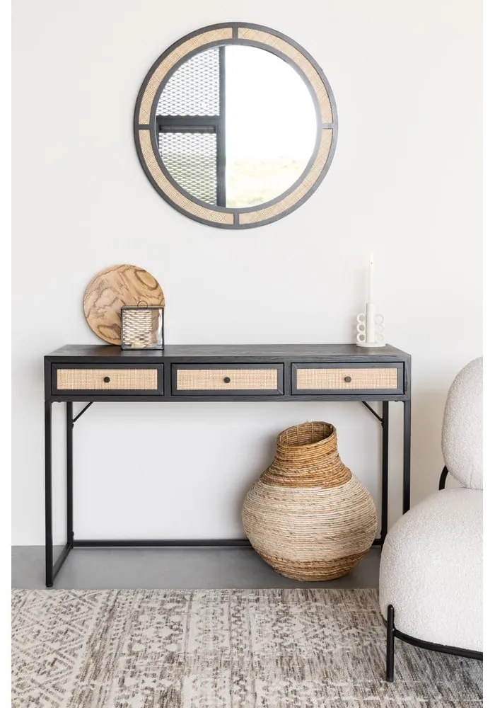 Masă consolă neagră 40x120 cm Guuji – White Label