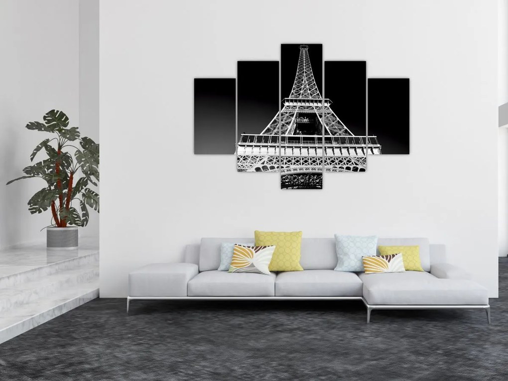 Tablou - Turnul Eiffel, alb-negru (150x105 cm)