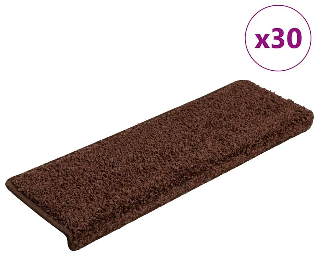 vidaXL Covorașe scară 30 buc 65x21x4 cm maro
