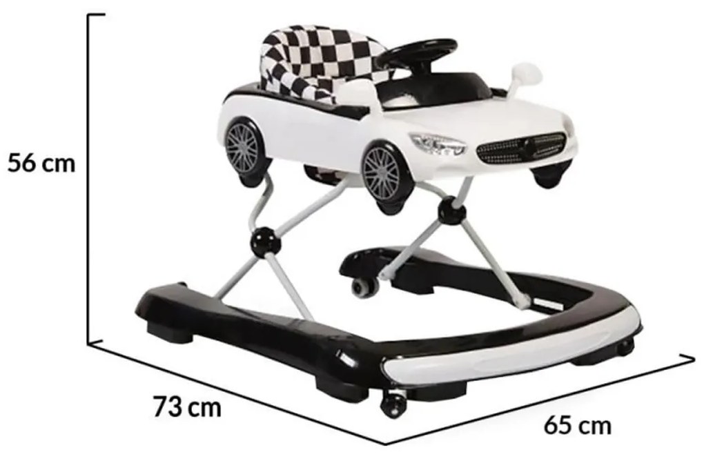 Premergator Reglabil in 3 Trepte NOVOKIDS™ Super Cabrio Car, 3 in 1, Transformabil in Antemergator si Masinuta copii, Pliabil, Cu Melodii si lumini,