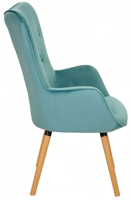 Fotoliu din catifea turcoaz COSY