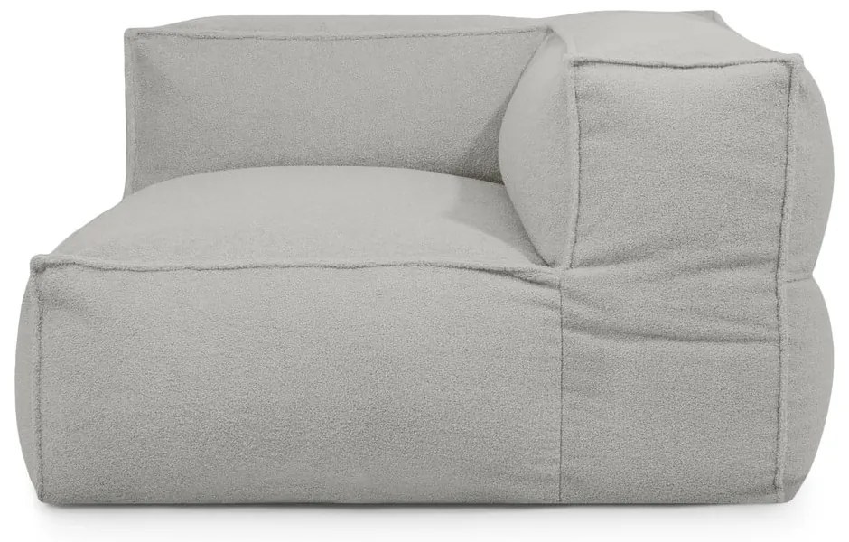 Fotoliu bean bag gri deschis cu tapițerie din țesătură bouclé Mass Corner 125 Right – SLOWDOWN