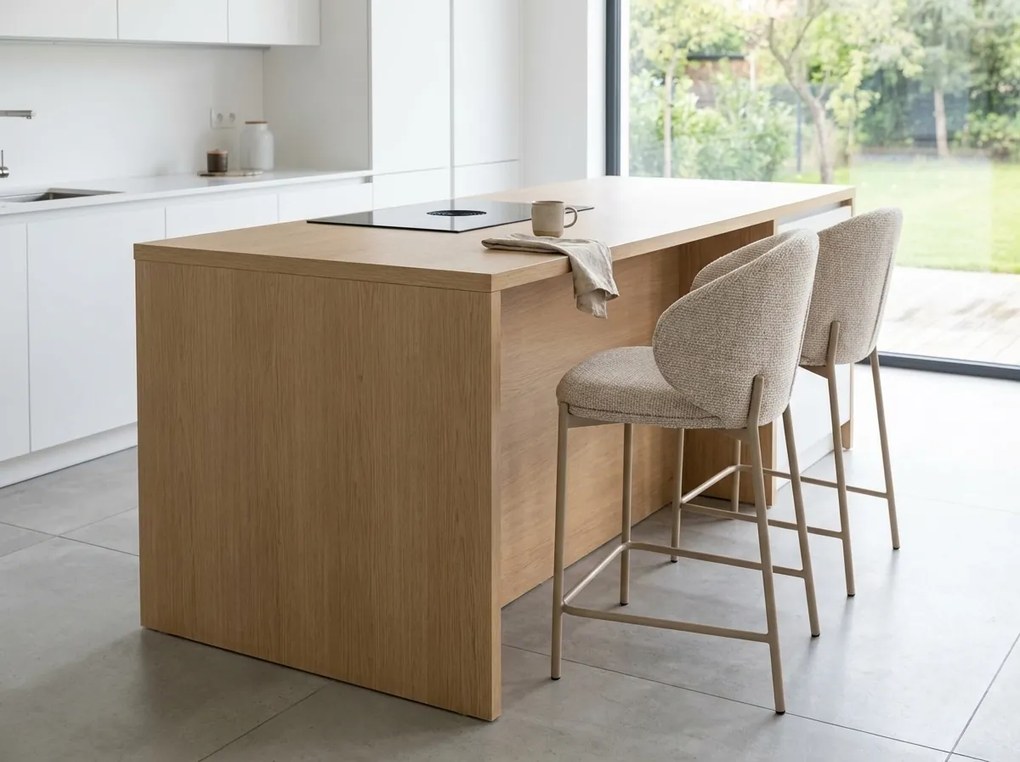Scaun de bar KIOTO, casmir / bej deschis