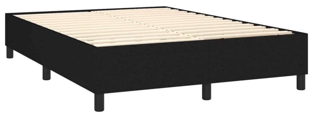 Cadru de pat box spring, negru, 140x190 cm, textil Negru, 35 cm, 140 x 190 cm