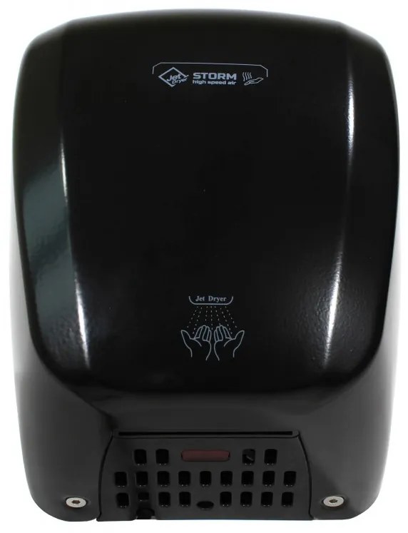 Uscator de mani cu aer cald si senzor, negru mat, Jet Dryer Storm