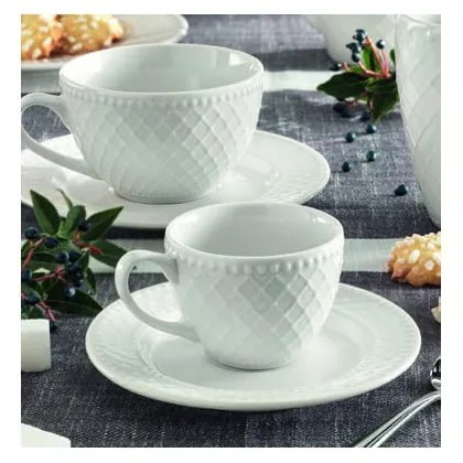 Set 2 cești cu farfurioare Brandani Burlesque, 200 ml