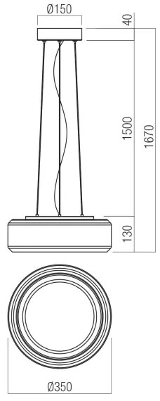 Lustră LED pe cablu Redo 01-3591 SOLERA LED/24W/230V CRI 93 3000/4000K d.35 cm