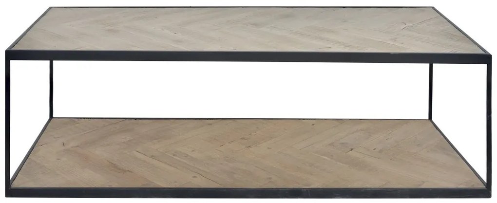 Masuta de cafea, natur, din lemn reciclat si metal, L120 cm, Versailles