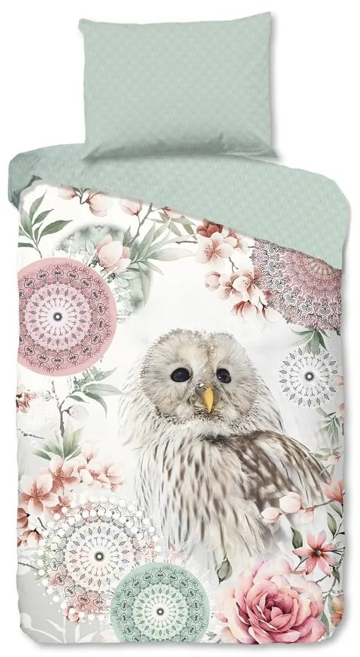 Lenjerie de pat verde din flanelă pentru pat de o persoană 140x200 cm Omaira – HIP