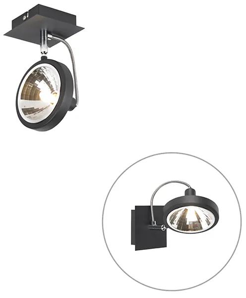 Design spot negru reglabil cu 1 lumină - Nox