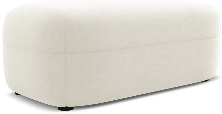 Taburet alb cu tapițerie din catifea Moana – Makamii