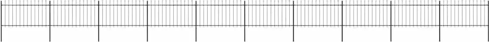 vidaXL Gard de grădină cu vârf tip suliță din oțel 1781,5x100 cm, negru