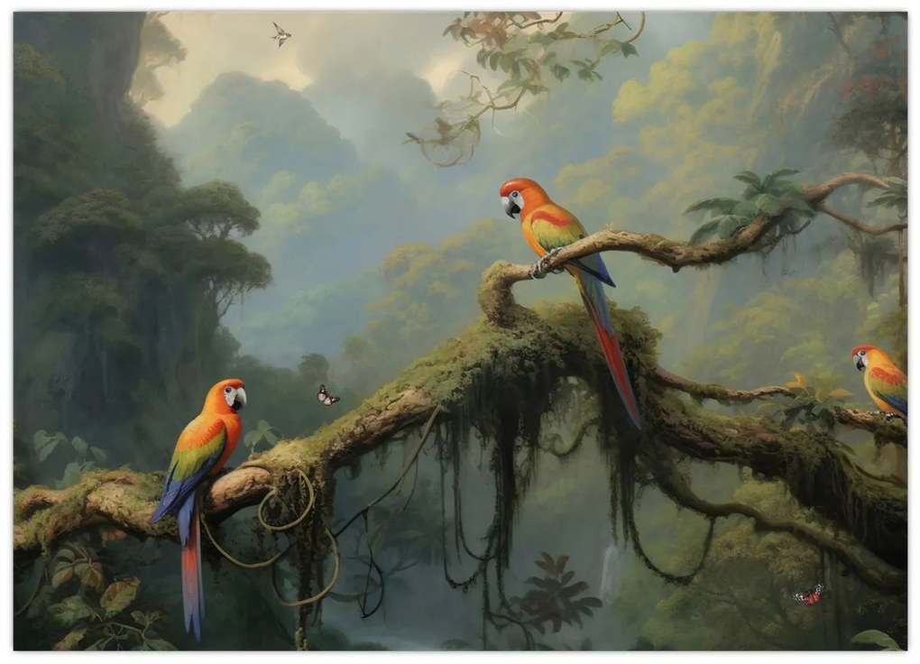 Tablou pe sticlă - Pădure tropicală (70x50 cm)