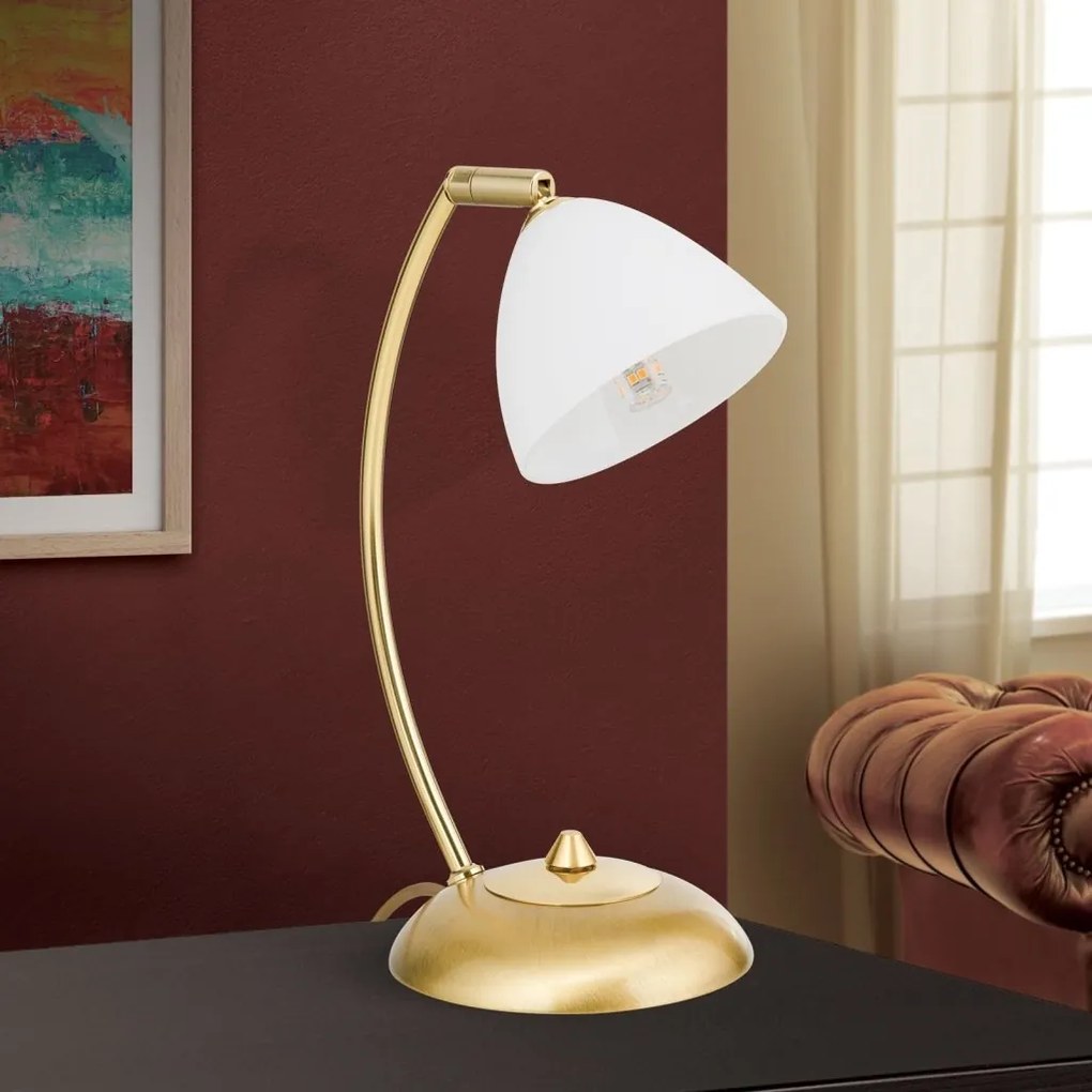 Lampa de masa design modern OPALDESIGN, auriu mat