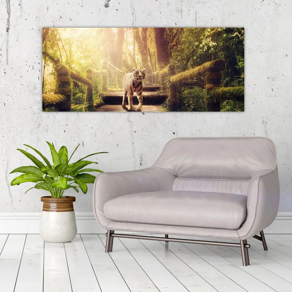 Tablou cu tigrul în djunglă (120x50 cm)