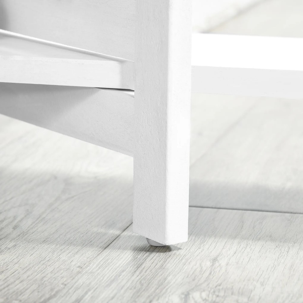 HOMCOM Paravent interior 4 Panouri 160L x 170H cm 3 rafturi Pliabile separator de cameră Uși pliante Lemn de Paulownia Alb | Aosom Romania