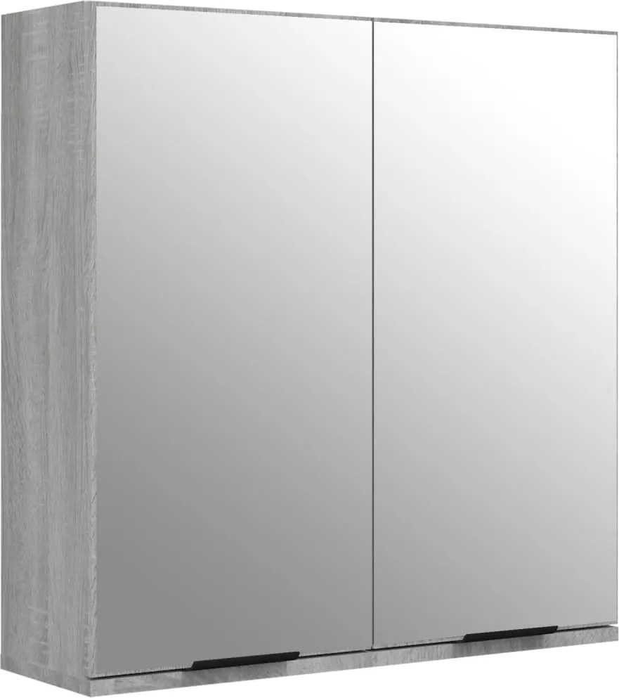 vidaXL Dulap de baie cu oglindă, gri sonoma, 64x20x67 cm