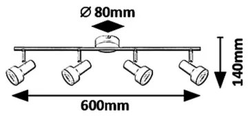 Spot Rabalux 4xGU10/50W/230V