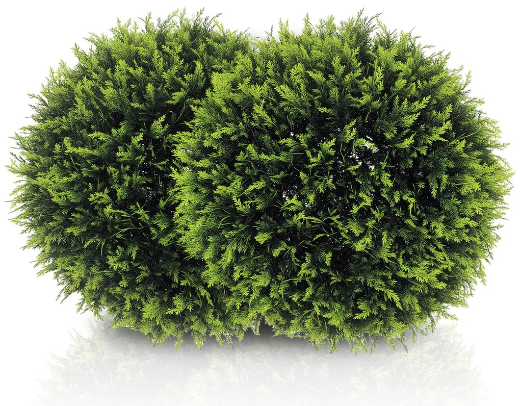 HOMCOM Set de 2 Plante Artificiale Sferice de Cedru, Plante Fictive Anti-UV, Ø45 cm, Verde | Aosom Romania