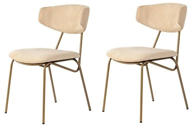 Set de scaune de sufragerie Nancy Beige and Gold,2 buc.