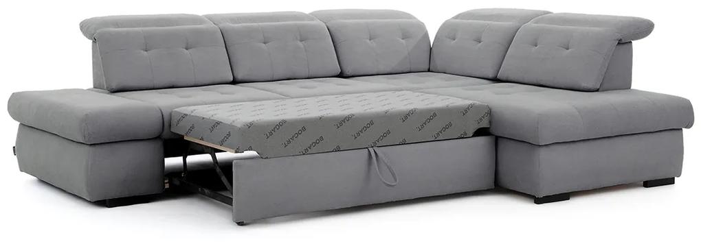 Canapea de colț Majores L cu funcție de dormit Dreapta - gri Crown 18