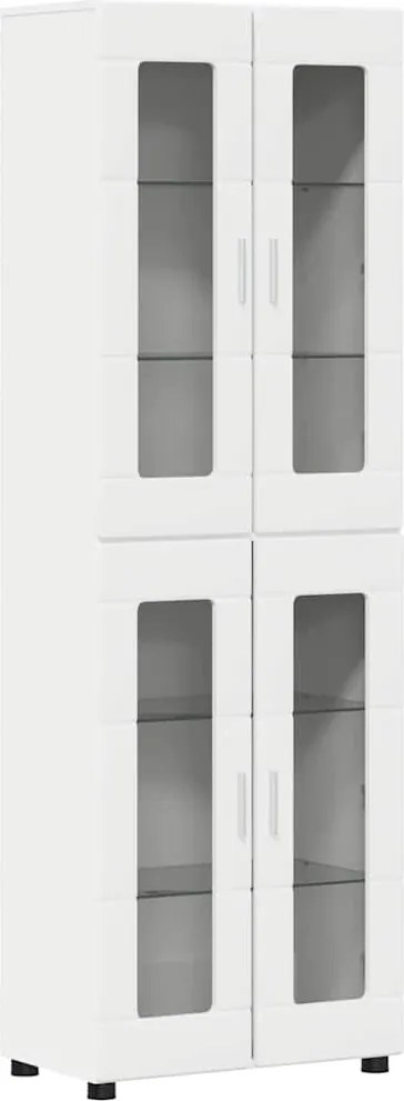 vidaXL Bufet cu raft cu ușă FLORIN Alb 60 x 35 x 182 cm Lemn compozit