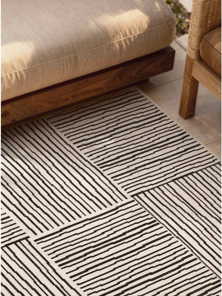 Covor pentru exterior și interior negru/crem 160x230 cm Haringey Nightingale – Ted Baker