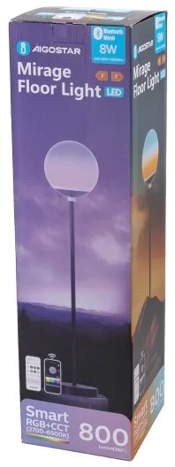 Aigostar - Lampă de podea MESH LED RGBW, 8W, 230V, cu telecomandă