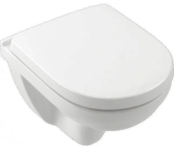 Set vas WC rimless suspendat, Villeroy&amp;Boch O.novo, DirectFlush, cu capac inchidere lenta, 36x49cm, 5688HR