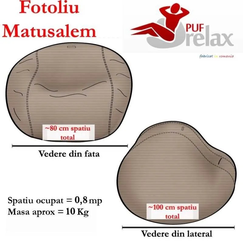 Set Fotoliu Matusalem cu Otoman (suport picioare), Material Textil - Tigereye