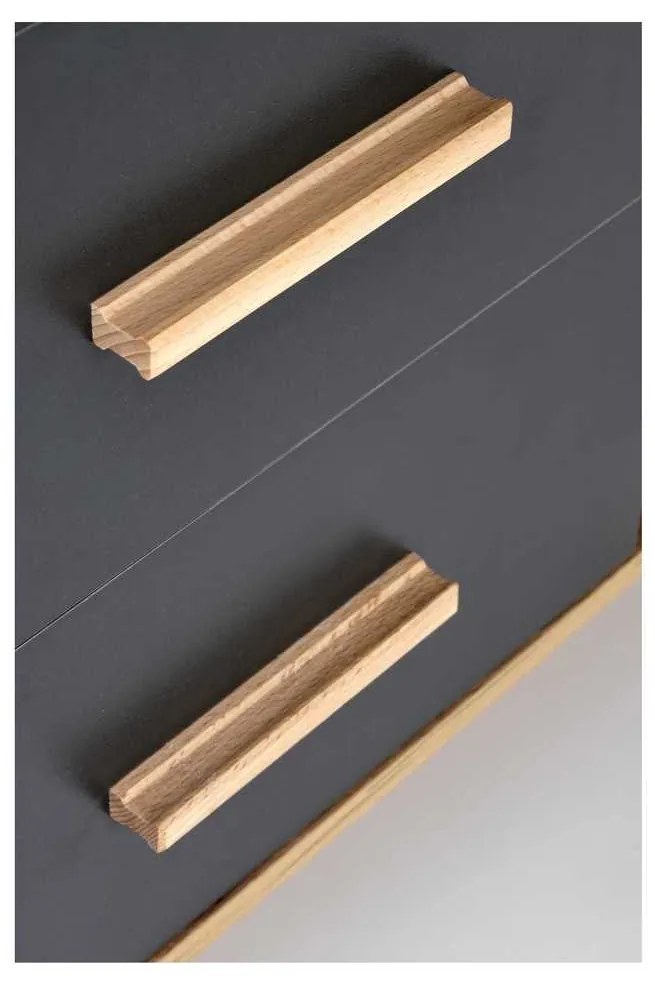 Birou Edwin de colț, antracit / stejar wotan