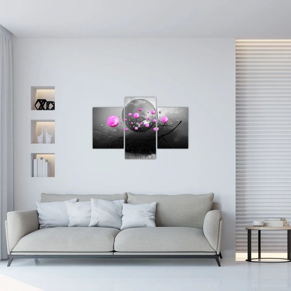 Tabloul cu bile roz (90x60 cm)