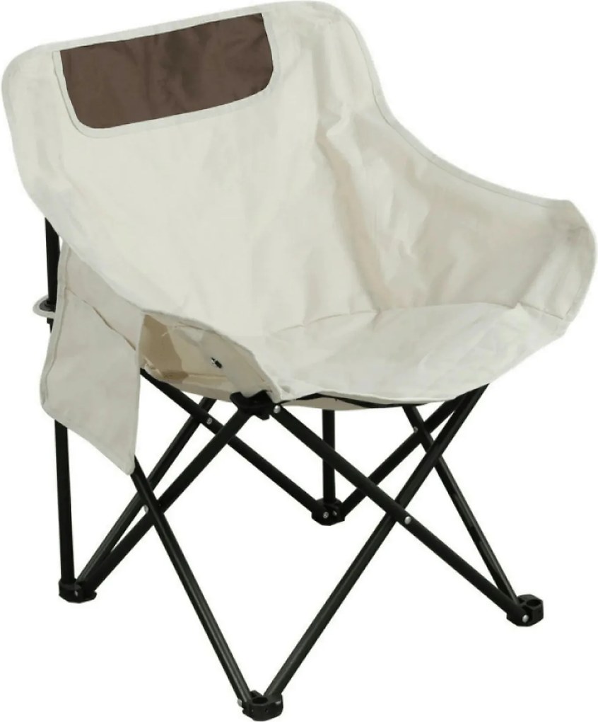 Scaun camping URAO, bej/negru, stofa clasica/metal, 58x51x66 cm